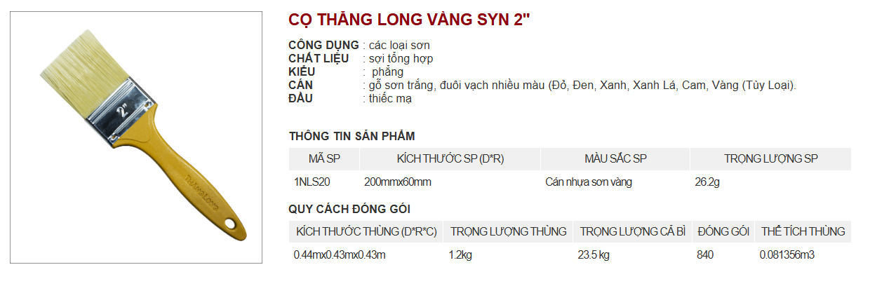 Cọ Sơn Thăng Long Vàng Syn