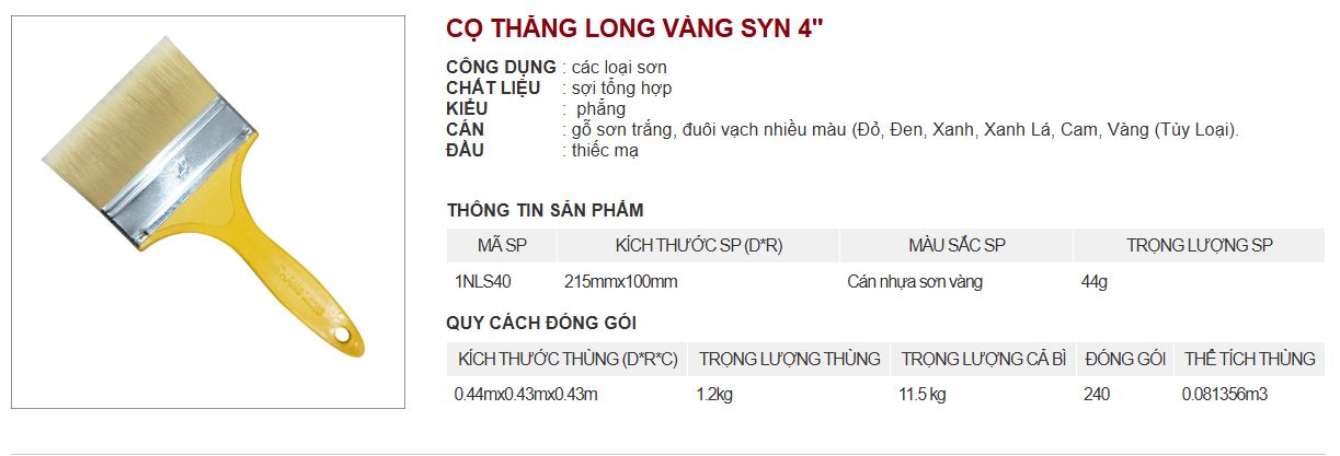 Cọ Sơn Thăng Long Vàng Syn