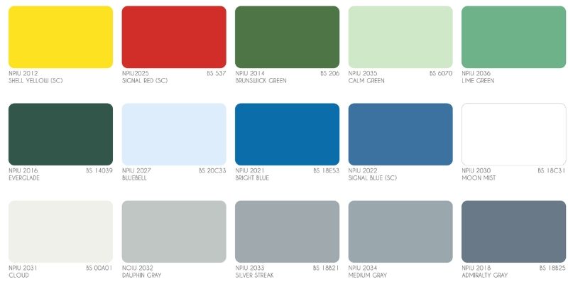 Bảng màu sơn Epoxy mới nhất | bảng màu sơn công nghiệp nippon