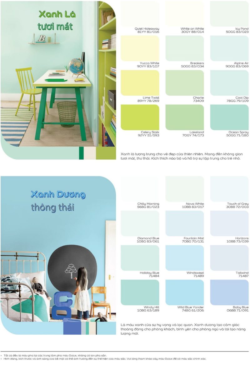 Bảng màu sơn Dulux EasyClean