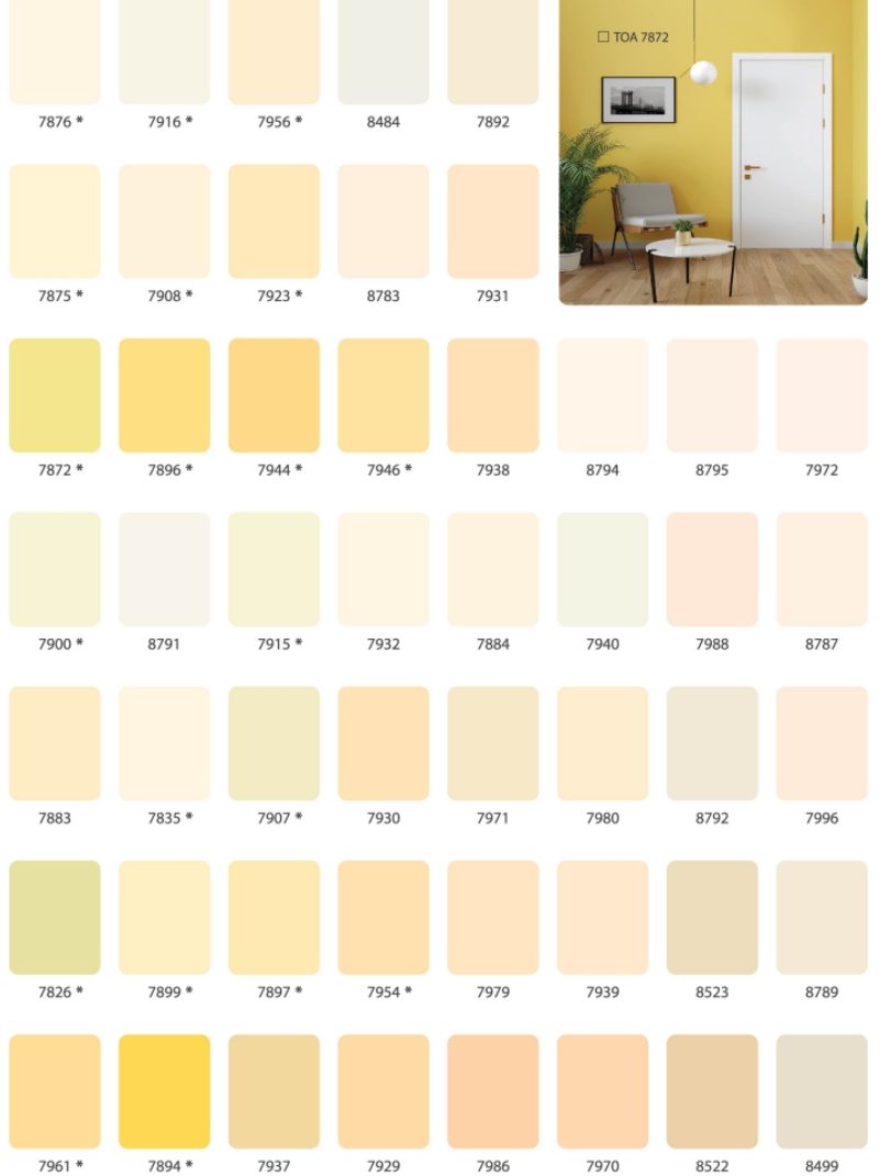 Bảng màu sơn Toa trong nhà và ngoài trời mới nhất | sơn nước toa