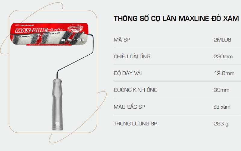 kích thước con lăn sơn