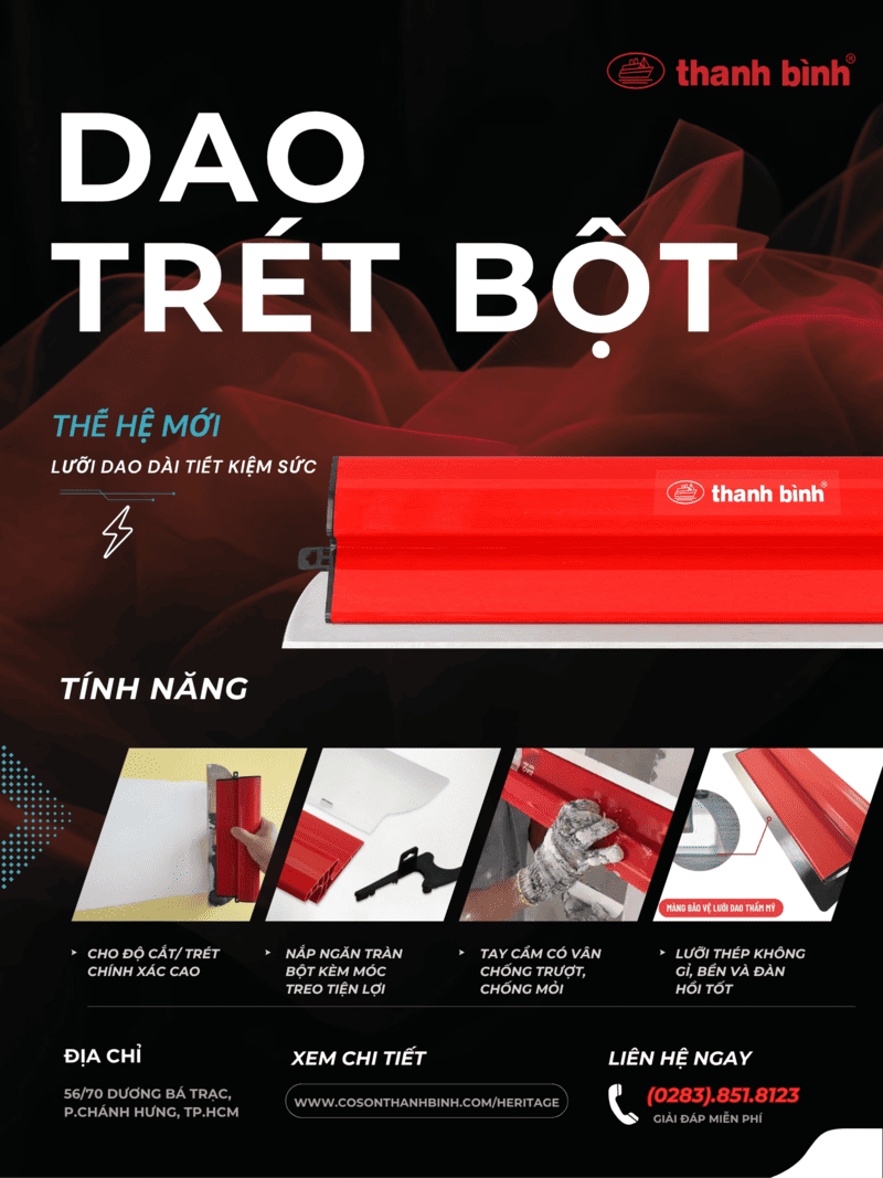 ưu điểm của dao trét bột thanh bình
